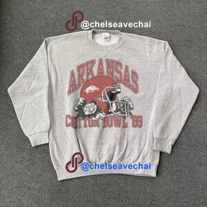 Vintage 90s Arkansas Razorbacks Football Sweatshirt Razorbacks Cotton Bowl Shirt